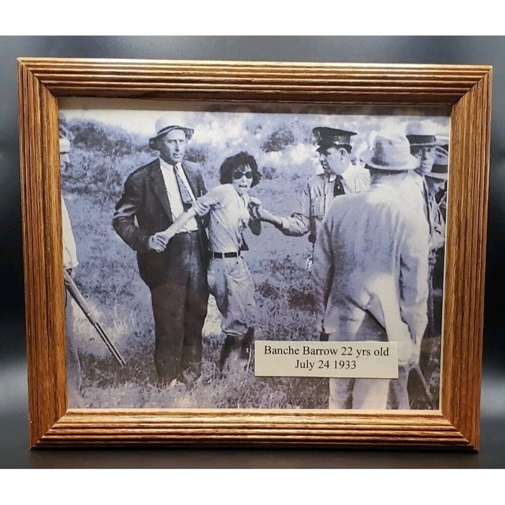 Framed Old West Wanted Picture BANCHE BARROW Taking Into Custody July 24, 1933!!